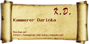 Kammerer Darinka névjegykártya